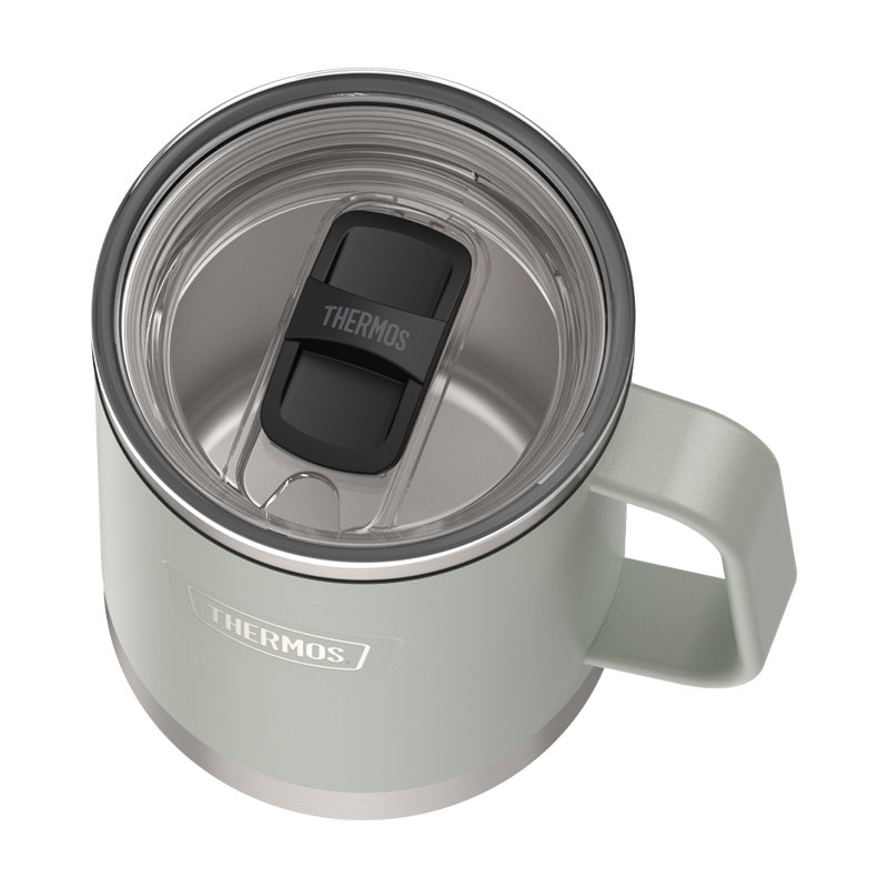 Tasse 14 oz en acier inoxydable avec couvercle coulissant - River Rock, Roche de rivière