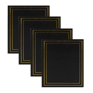 NEW Vintage Photo Album Scrapbook Black and Gold Embossed Cover & Black  Pages