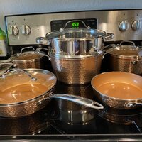 Gotham Steel Nonstick Hammered Copper Collection – 2.5 Quart Sauce Pan with  Lid, Premium Cookware, Aluminum Composition with Induction Plate for Even