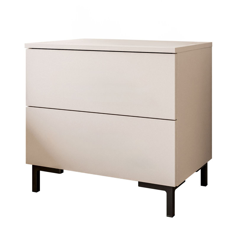 Aayam 55cm W Bedside Table, Cashmere/Black