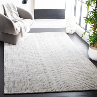 Tapis ivoire / gris touffeté à la main Rowe