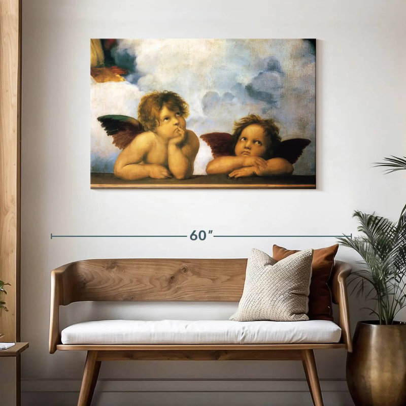 Détail de Putti de la Madone Sixtine, H 30 po x l 45 po