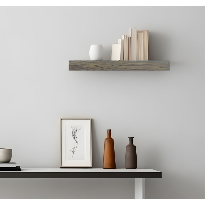 Clopein Oak Solid Wood Accent Shelf, 4'' H x 24'' W x 6'' D
