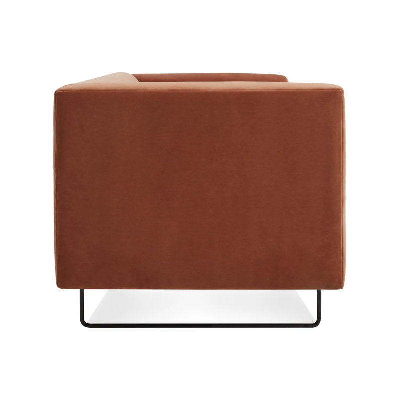 Bonnie Sofa, 29" H x 96" W x 33" D, Copper Velvet Polyester Blend