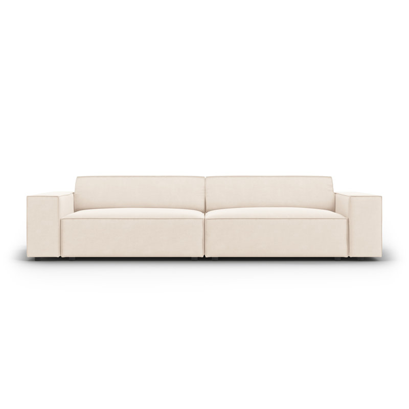 Isle 3 Seater Sofa, 70cm H x 244cm W x 102cm D, Light Beige Velvet