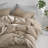 MooMee Duvet Cover Set with Zipper Closure & 8 Interior Ties 100% Washed Cotton Twill Soft Linen Like Textured-107383184-115279052
