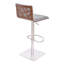 Tabouret de bar rotatif à hauteur ajustable avec base piédestal en acier inoxydable brossé Bjorn-50331852-92442817