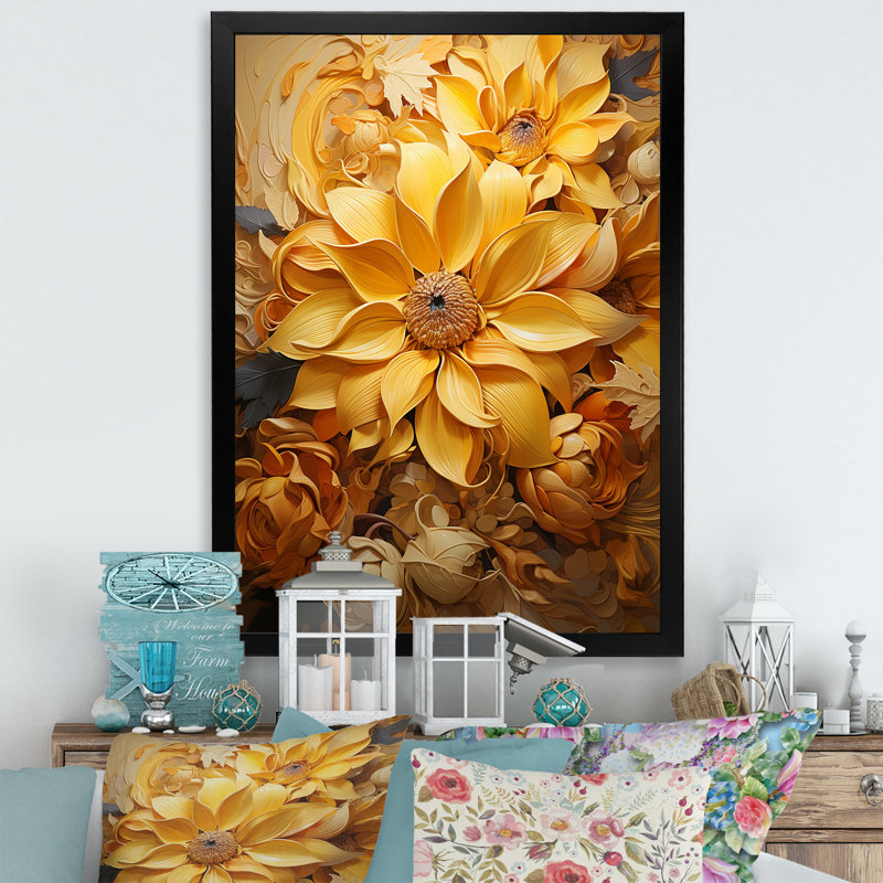 Radiant Reverie Botanical II - Floral Wall Decor_106167, Cadre photo noir, H 32 po x l 16 po x P 1 po
