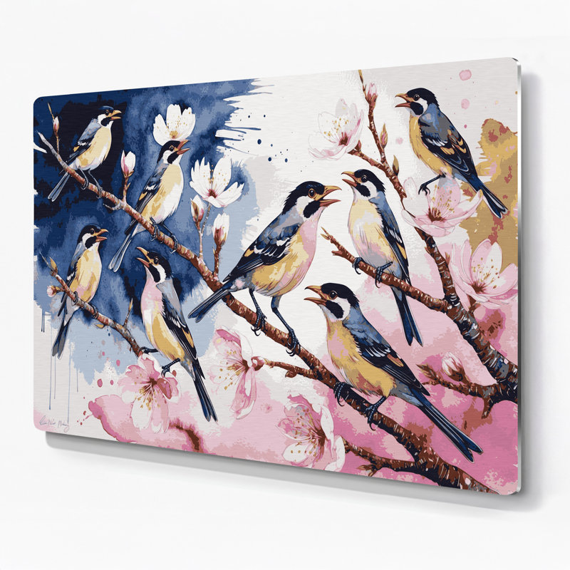 Oiseaux communs, art mural gris Myna, H 11 po x l 14 po