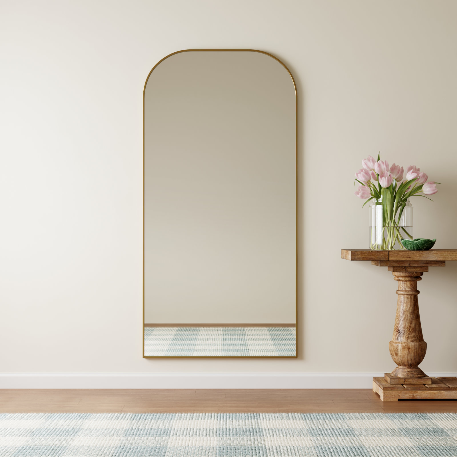 Sabine Accent Mirror, 66" x 35", Brass