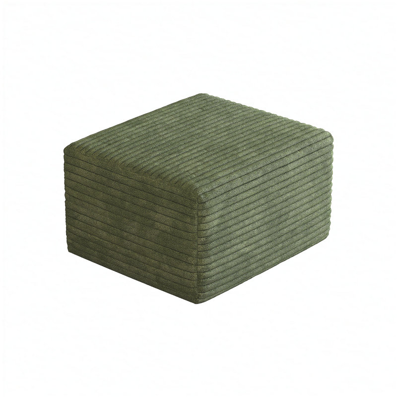 Repose-pieds pour canapé, aucun assemblage requis, vert (tissu velours côtelé moelleux), Green