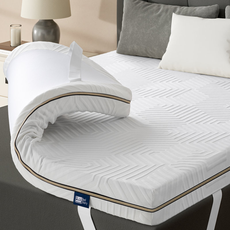 Surmatelas réversible Bedstory avec mousse à mémoire de forme infusée de bambou, Lit simple, 3"