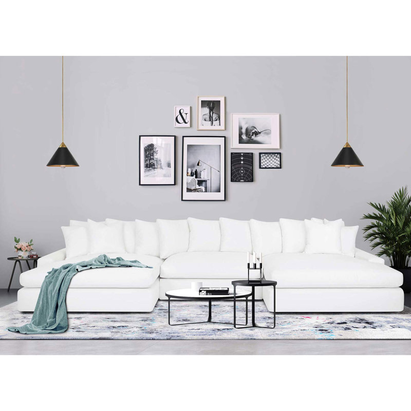 Upholstered U-Shaped Sectional Symmetrical