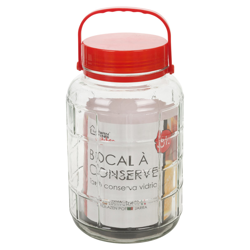 Glass Jar, 15 cm H x 12 cm W x 12 cm D