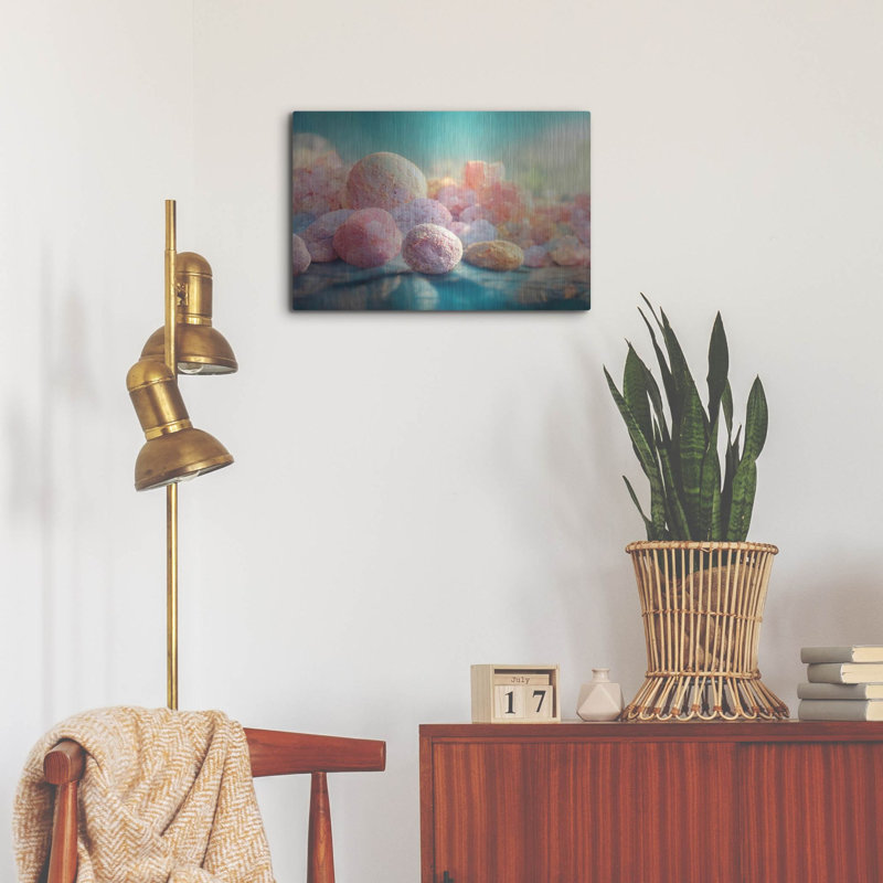 «Flamants roses» par Luxe Portfolio, art mural en métal, H 16 po x l 24 po