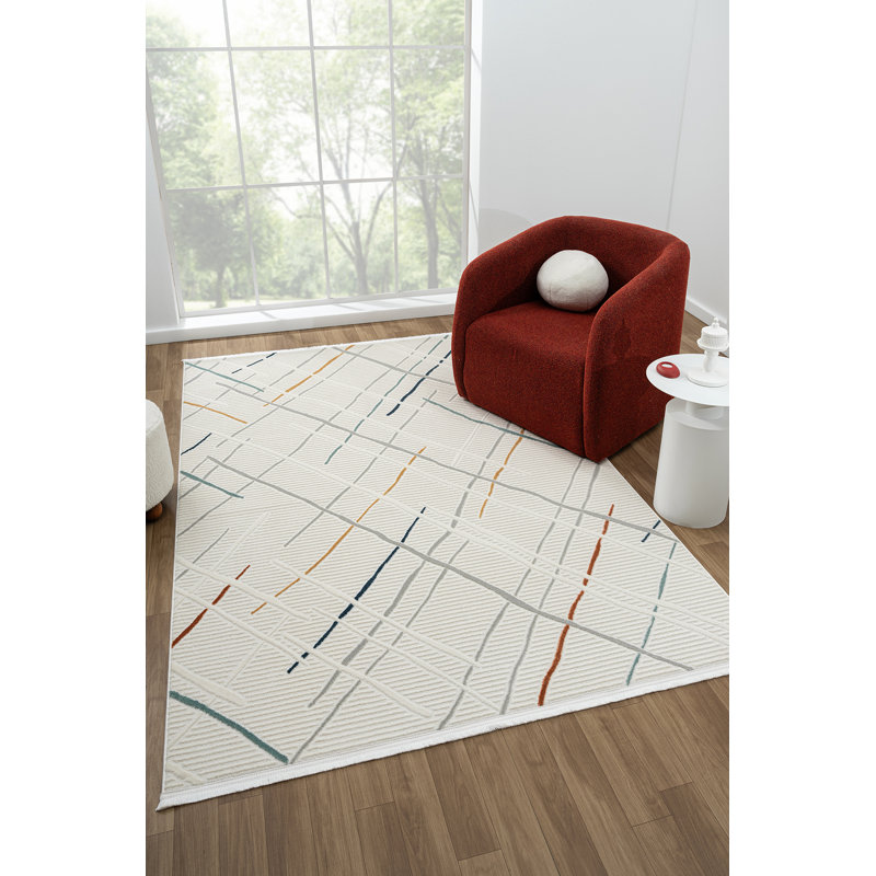 Reynel Geometric Machine Made 62.99cm X 90.55cm Indoor / Outdoor Area Rug