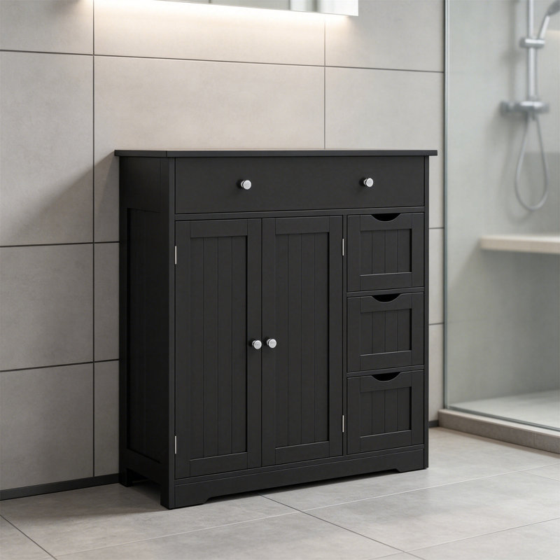 Freestanding Bathroom Cabinet, Black