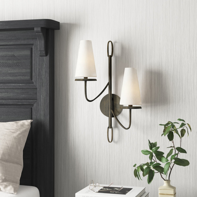 Walling Plug-in Armed Sconce, Textured Bronze
