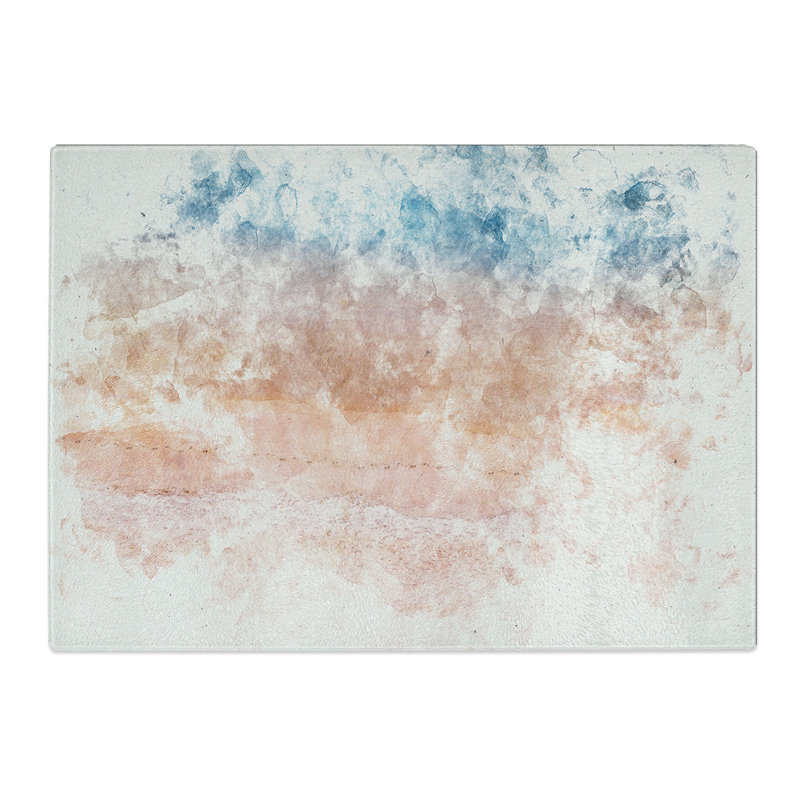 Tempered Glass upon the Beach Watercolour Chopping Board, 28.5 cm x 39 cm