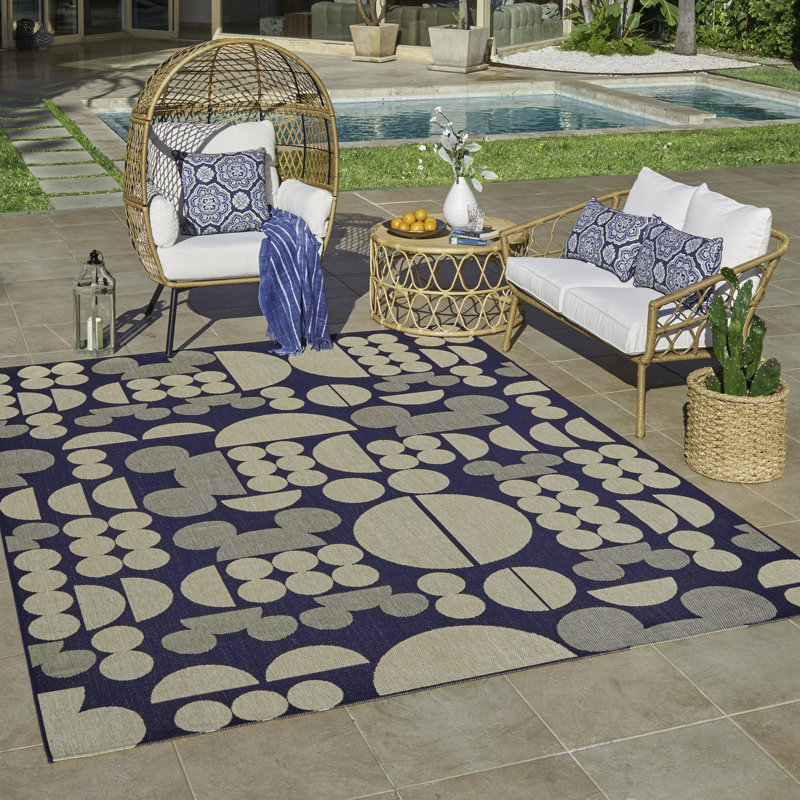 Licenced Disney Mickey Mouse Spheres Indoor/Outdoor Flatweave Area Rug, Rectangle 7'10" x 10'