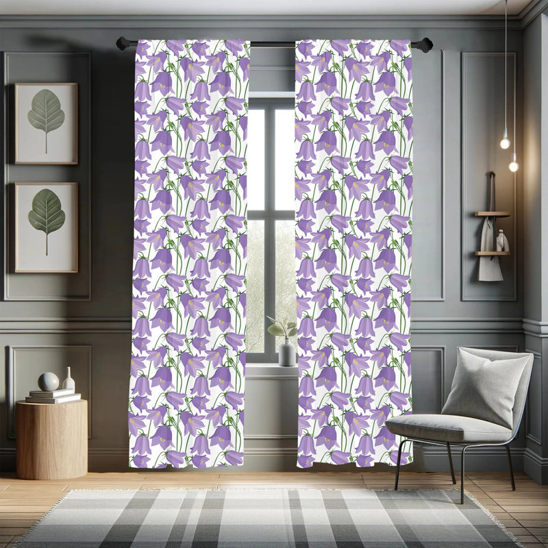 Botanical Semi-Sheer Rod Pocket Sliding Panel, 28" x 95"