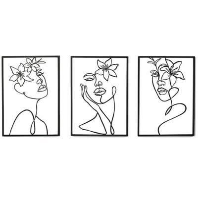 Abstract Female 3 Piece Single Picture Frame Wall Art
