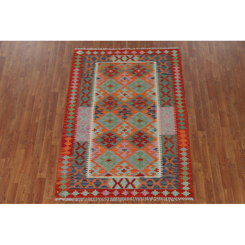 Geometric Kilim Oriental Accent Rug 4x6