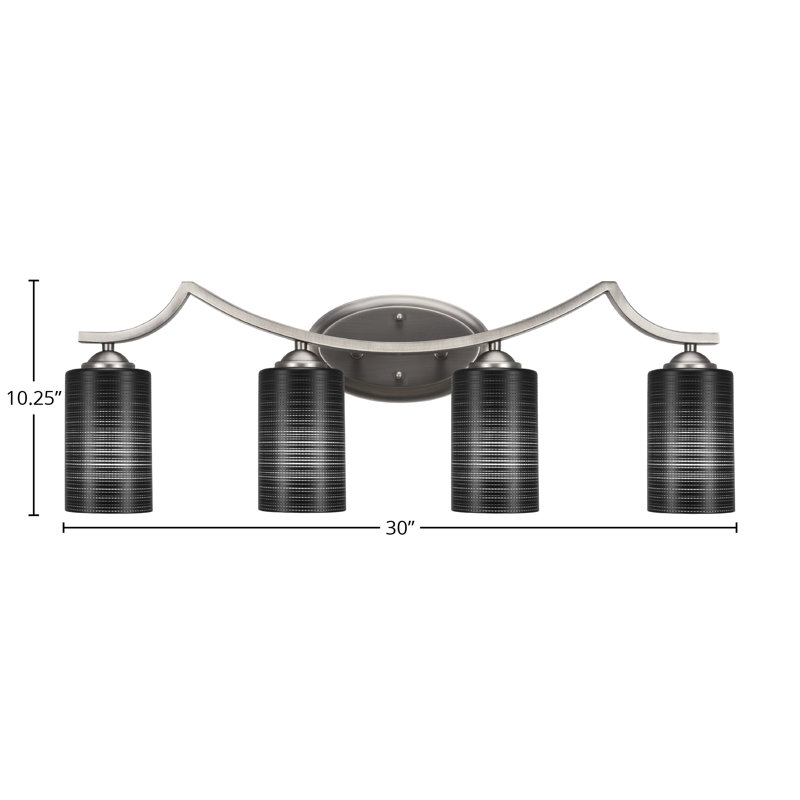Barre d'éclairage de salle de bain 4 lumières Zilo, Blanc, Graphite