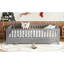 Lit plateforme simple, convertible en lit simple double, ton gris élégant et pin, structure sécuritaire pour lit d'invité, contreplaqué de pin, bords arrondis lisses, outils d'assemblage fournis-1841439103-1841439088