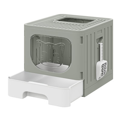 Fabain Polypropylene Plastic Litter Box Enclosure with Scoop