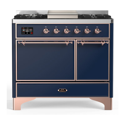 Cuisinière à carburant double de 40 po avec 6 brûleurs scellés de la série Majestic III Series (bleu propane liquide, garniture en cuivre)
