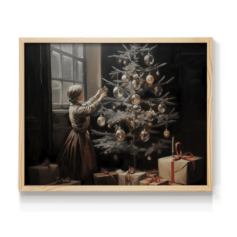 Art de Noël - CMV III - Reproduction encadrée - Restickable, H 11 po x l 14 po, Naturel