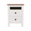 2 Table de chevet pour chambre à coucher en blanc et brun