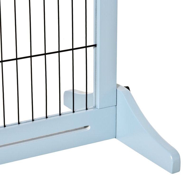 Freestanding Pet Gate, 72"X26.79", Adjustable For Pets, House, Doorway, Hallway, Blue-Grey 72" W X 26.79" H Freestanding, Length Isolation,