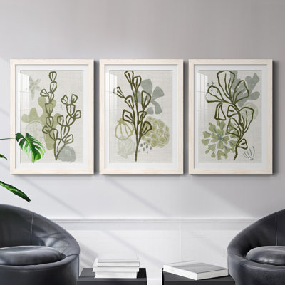 Coral Blockprint I - ensemble de 3 reproductions de cadres photo