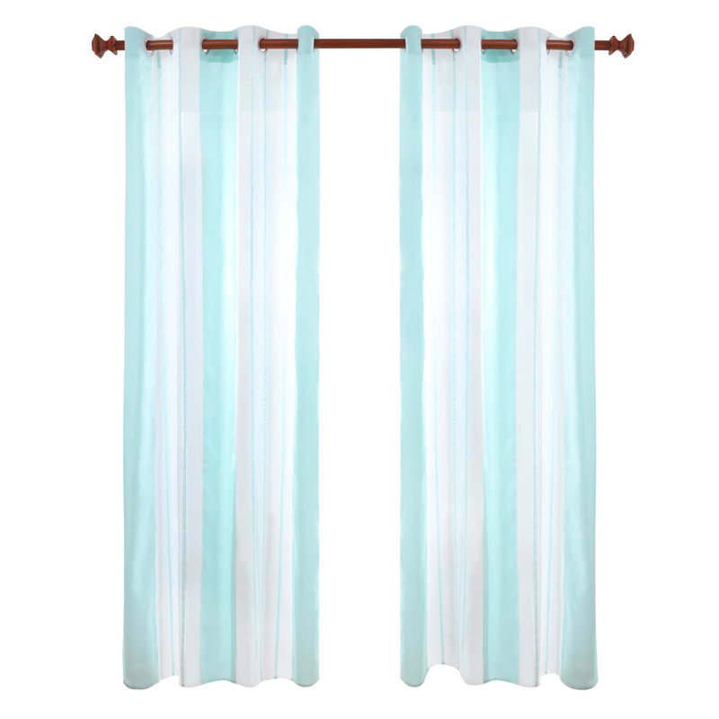 Dearious Sheer Curtain Pair, Wooden Green, Width 140 x Drop 229 cm