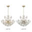 Arbel 6-light 22.4 " Brushed Silver-ish Champagne Daisy Flower Crystal Chandelier