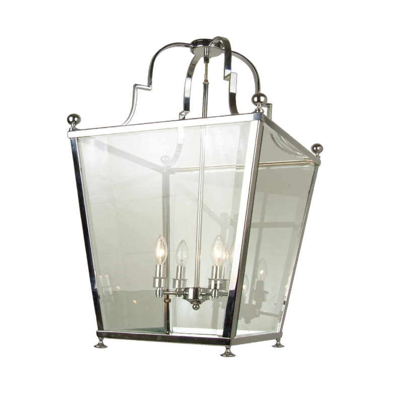 Lustre traditionnel en chrome 4 lumières Mcburney, H 23 po x l 10 po x P 10 po