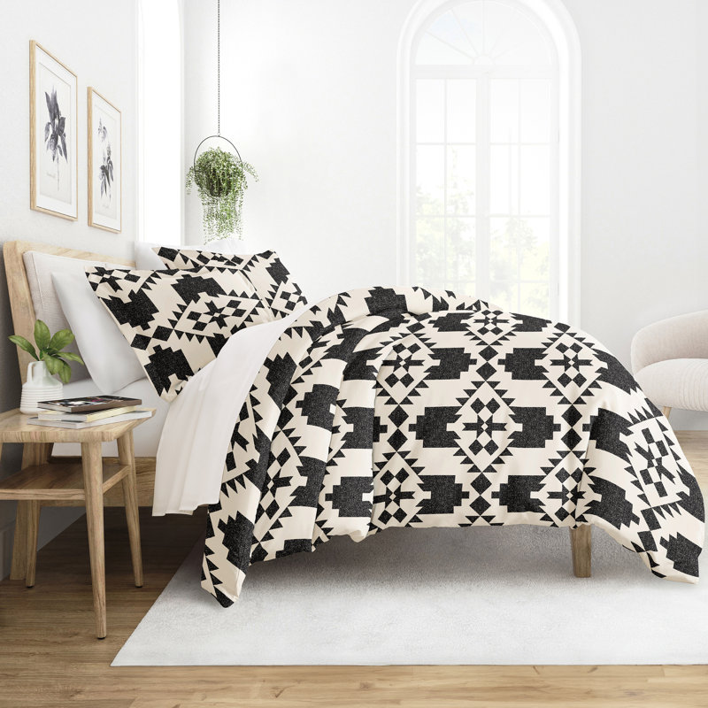 Gray Adobe Diamond Print Reversible Full/Queen Duvet Cover Set