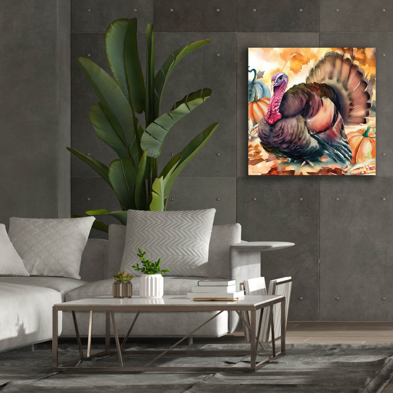  «Elegant Thanksgiving Turquie 1» par Nicole DeCamp, art mural sur toile, 37 po x 37 po