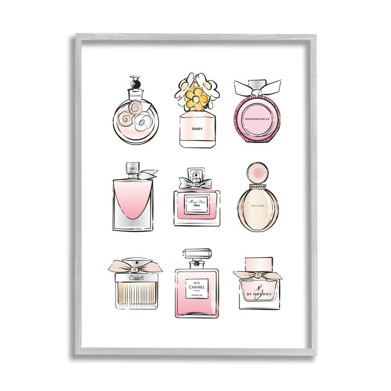 Parfum, bouteille, glamour, chic, moderne, mode, illustrations, H 14 po x l 11 po, Estampe numérique Farmhouse