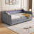 Twin Size Daybed With 2 Storage Drawers And 2-Tier Shelf & /USB/Type-C Port, Modern Linen Upholstered Sofa Day Bed Frame With  Smart LED Light For Livingroom, Apartment (Daybed)-1003200179