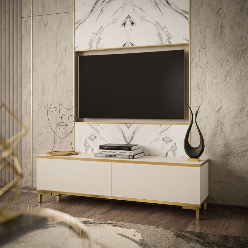 Alexzandrya Unfinished TV Stand for TVs up to 65", Beige