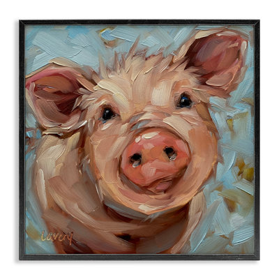 " Modern Pig Portrait Farm Animal " Acrylic Painting