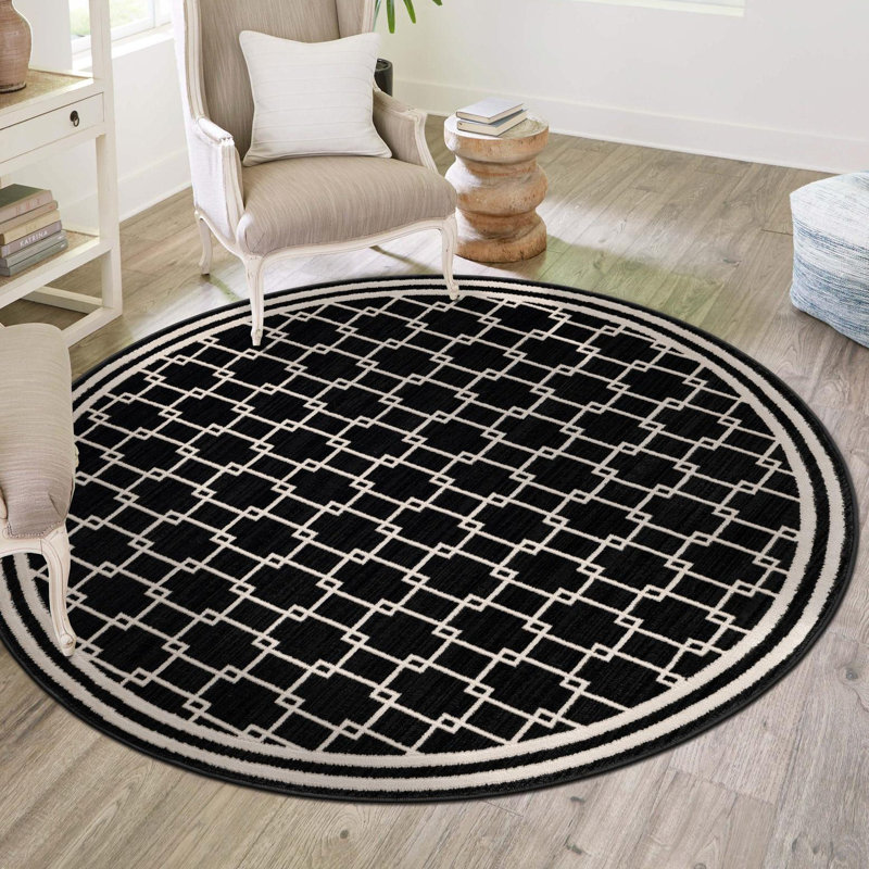 Jill Zarin Metropolitan Uptown Rug Black, Round 5'1"