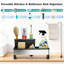 Support pour évier et support en acier inoxydable avec porte-brosse amovible, support à vaisselle et système de drainage automatique pour l'organisation de l'évier de cuisine et le rangement sur le comptoir-120248217