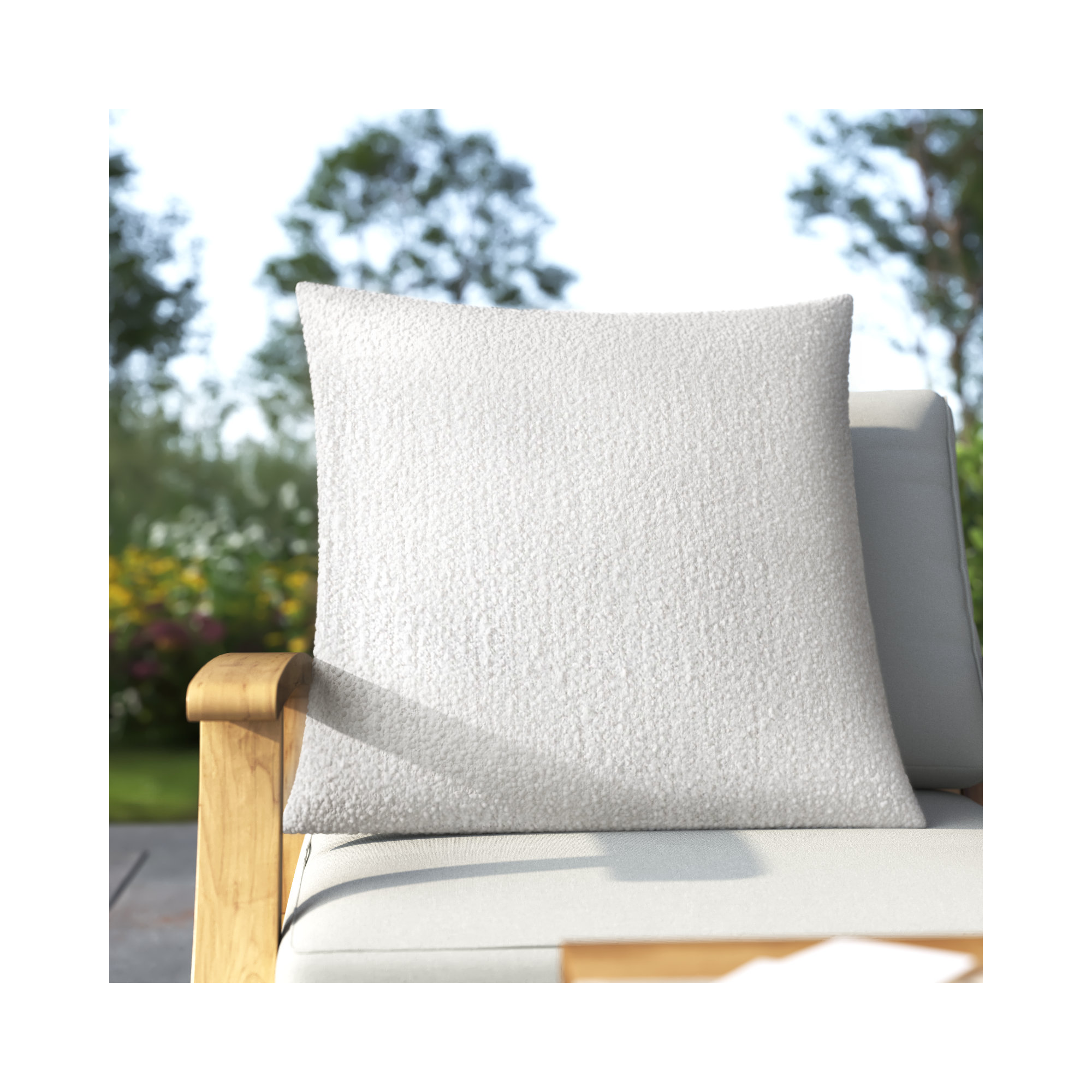 Felice Sunbrella® Boucle Indoor/Outdoor Throw Pillow, Indigo, 22" x 22" 