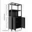 Armoire de rangement indépendante à deux portes en bambou noir