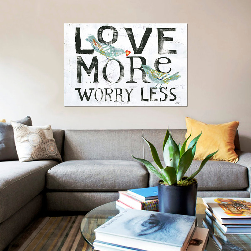 Art textuel sur toile, H 18 po x l 26 po x P 1,5 po, Toile avec cadre noir, Pas de tapis