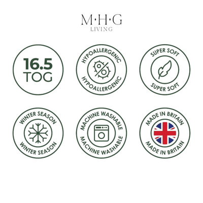MHG Living Luxury Soft Touch Striped Microfibre 16.5 Tog Duvet – Anti-Allergy, Lightweight & Breathable Winter Quilt – Single, Double, King & Super King